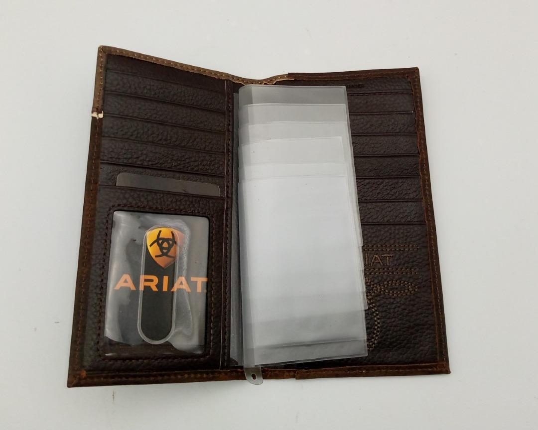 ARIAT Mens Wallet Rodeo Design Top Grain Leather Distressed Leather ...