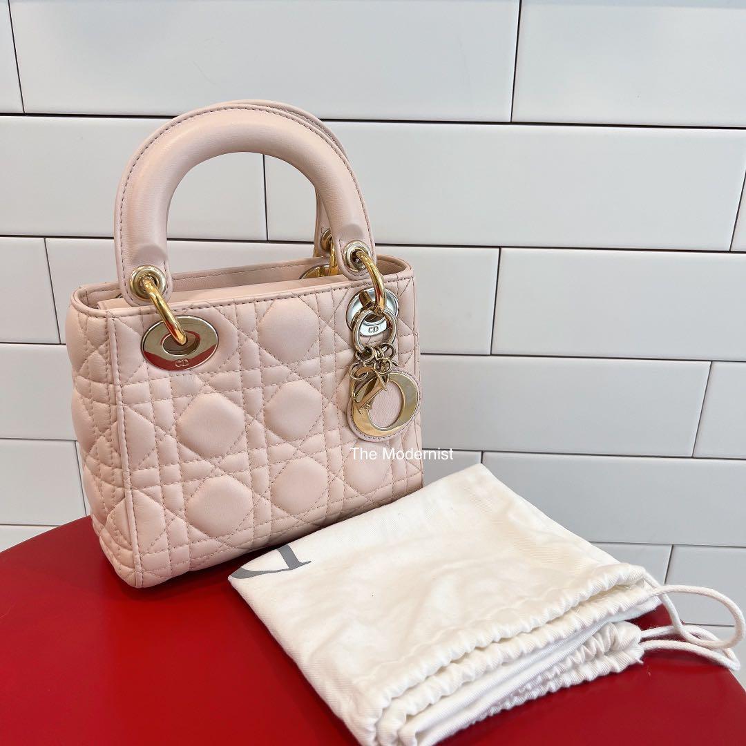 Authentic Dior Pink Mini Lady Dior, Luxury, Bags & Wallets on Carousell