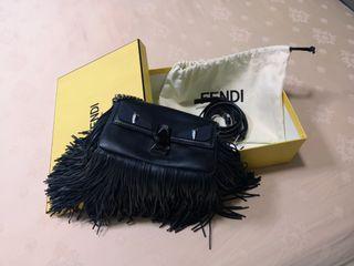 Fendi Black Zucchino Embossed Lambskin Leather Mini Pochette - Yoogi's  Closet