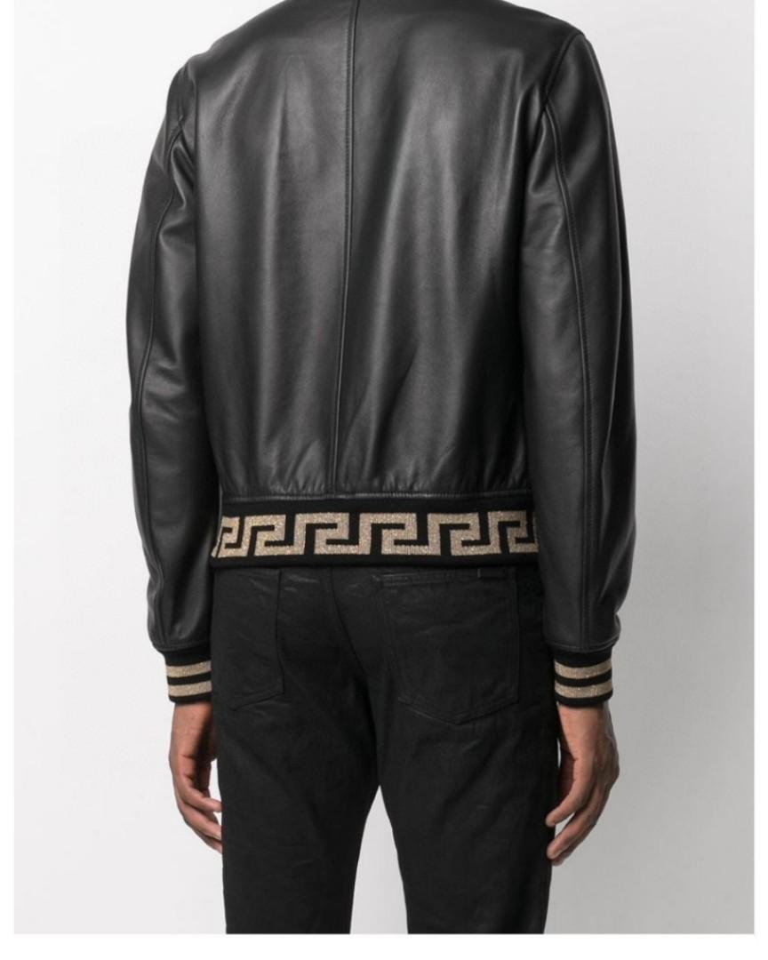 Versace leather bomber jacket sales