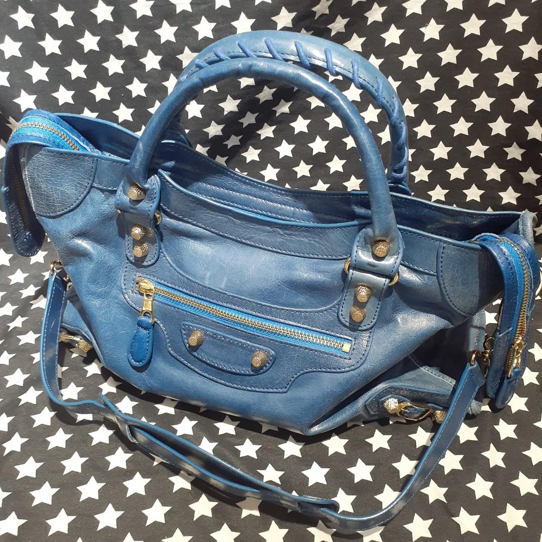 Bags balenciaga mini city blue Barang Mewah Tas Dompet di