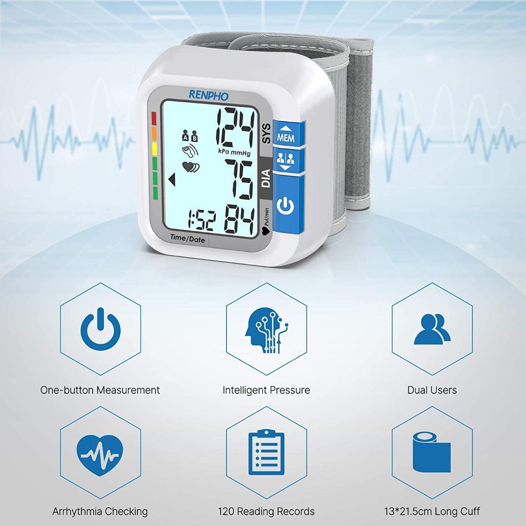 Blood Pressure Machines for Home Use, RENPHO Blood Pressure Monitor with Voice Broadcast, Wrist
