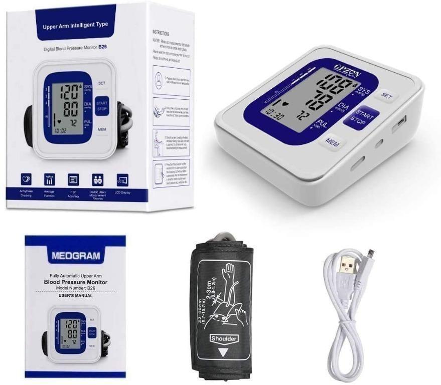 Blood Pressure Monitor Upper Arm, GPZON Accurate Digital BP Monitor with Large Cuff for Home Use