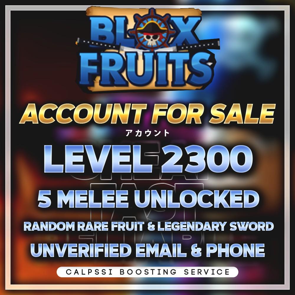 Blox Fruits (Roblox) Account, Level 2450- 5 Melees Unlocked - No Third Sea  - Random Fruit & Sword, 10M+ Beli