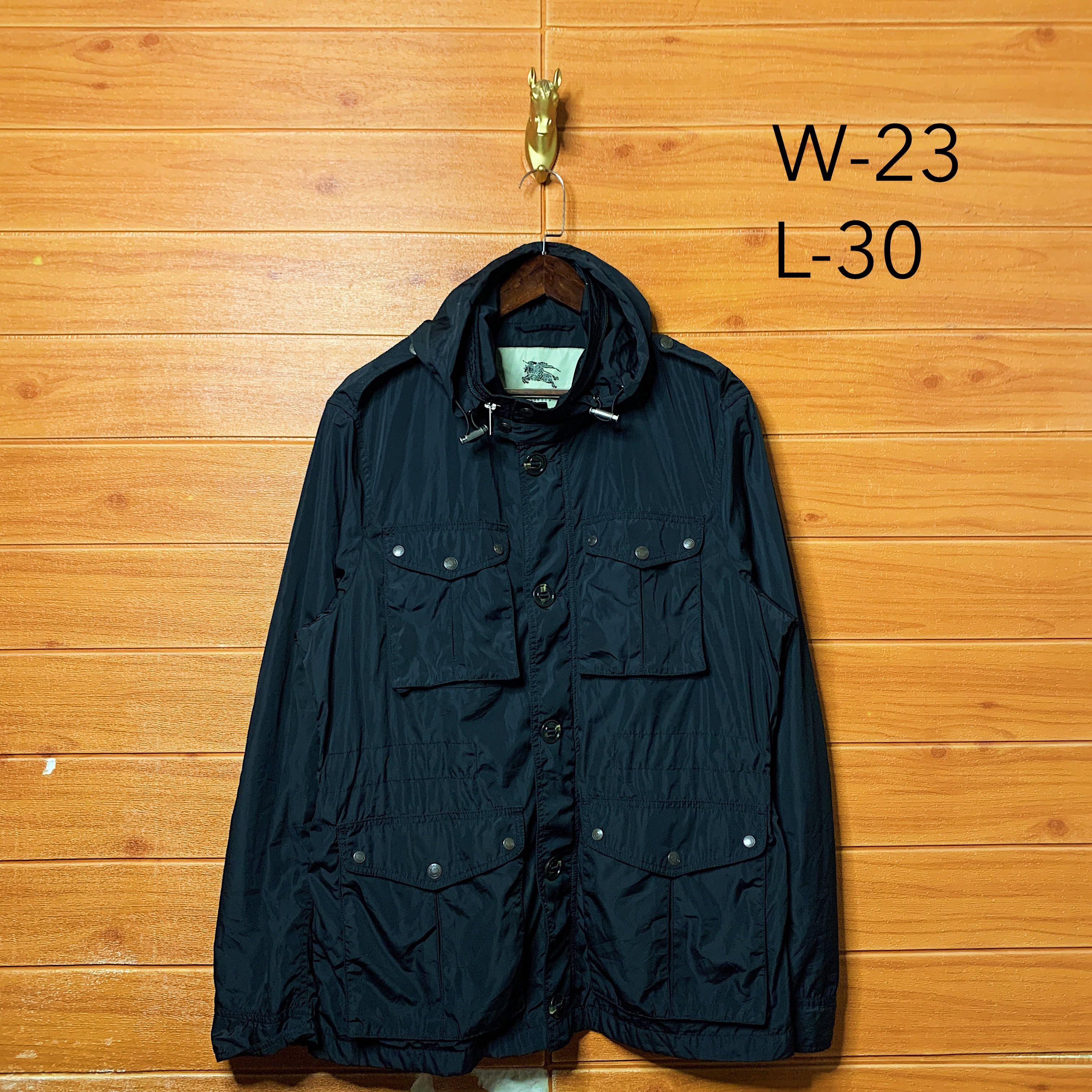 Burberry MultiPocket Utility Jacket Black Polyester, Men's Fashion