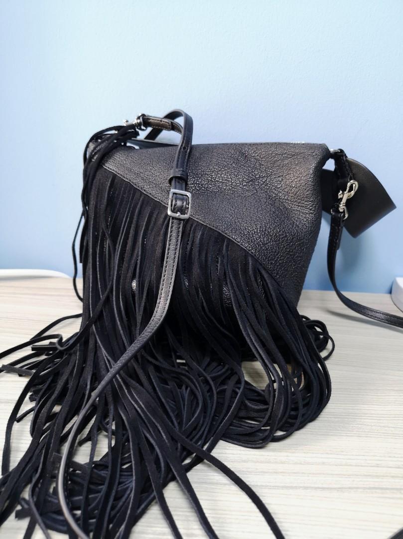 Calvin Klein Small Fringes Leather Bag Women s Fashion Bags Wallets Shoulder Bags on Carousell
