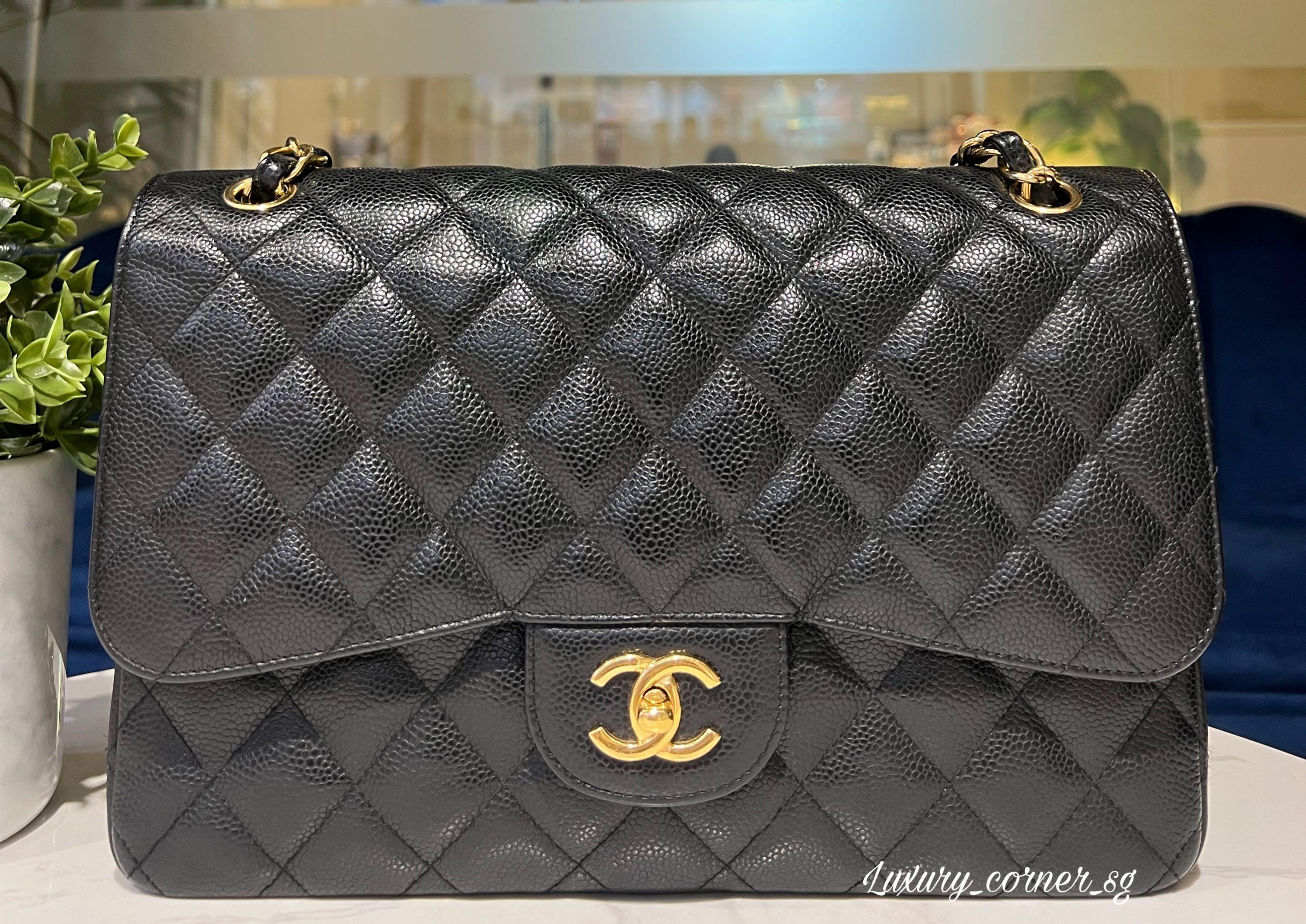 CHANEL CLASSIC JUMBO DOUBLE FLAP BLACK CAVIAR GHW, Luxury, Bags & Wallets  on Carousell