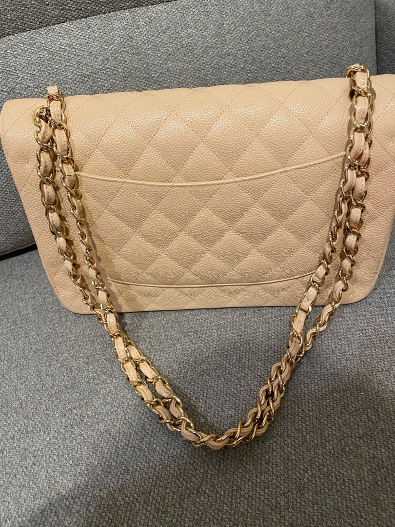 Chanel Jumbo Caviar (beige, GHW), Luxury, Bags & Wallets on Carousell