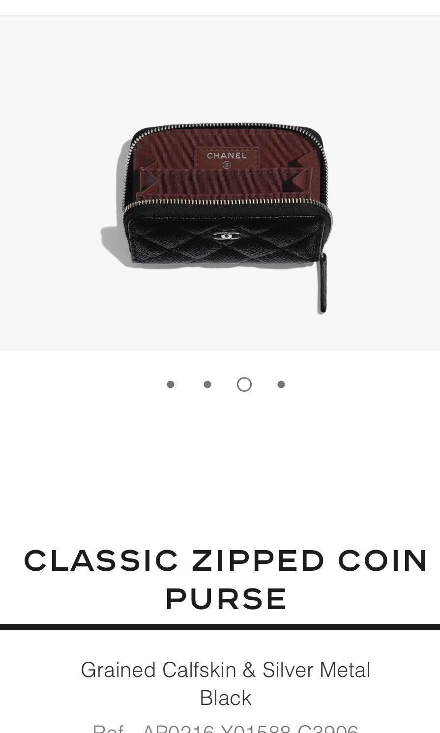 Chanel Classic Zipped Coin Purse Black Lambskin Silver Hardware