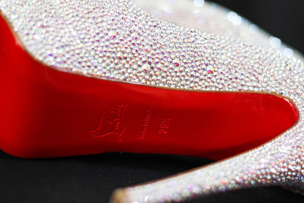 Christian Louboutin - Authenticated Lady Peep Heel - Glitter Blue Plain for Women, Very Good Condition