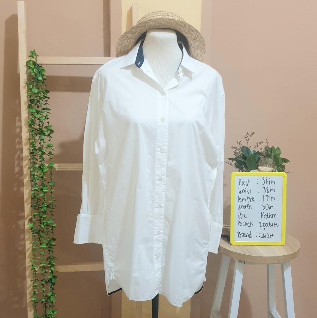 CINOH White collard long sleeve top loose medium preloved (Category: Blouses) located in Lipa City. Submitted by funjay_store (Listing ID 1179355120, Image 1). Description: Selling CINOH White collard long sleeve top loose medium preloved for ₱120. Get it on Shopee now! https://shopee.ph/product/485670225/19035713127?smtt=0.485689803-1660809907.9.