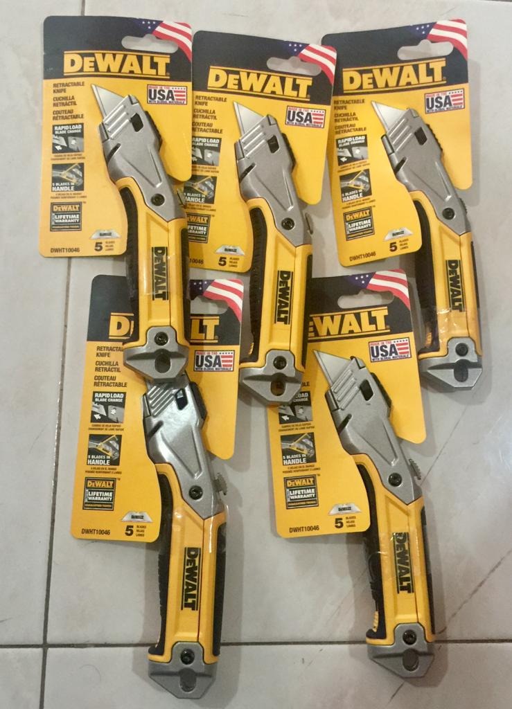 Dewalt Retractable Utility Knife DWHT10046. Pisau Dewalt Free 5 Pisau