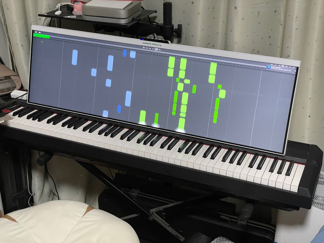 Piano with store digital screen
