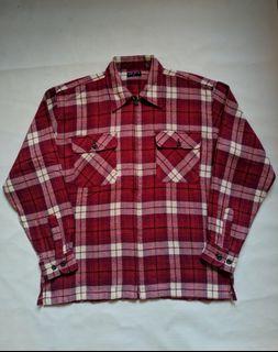 Early 00s Vintage Uniqlo Heavyweight Wool Flannel Shirt / Outerwear Flanel