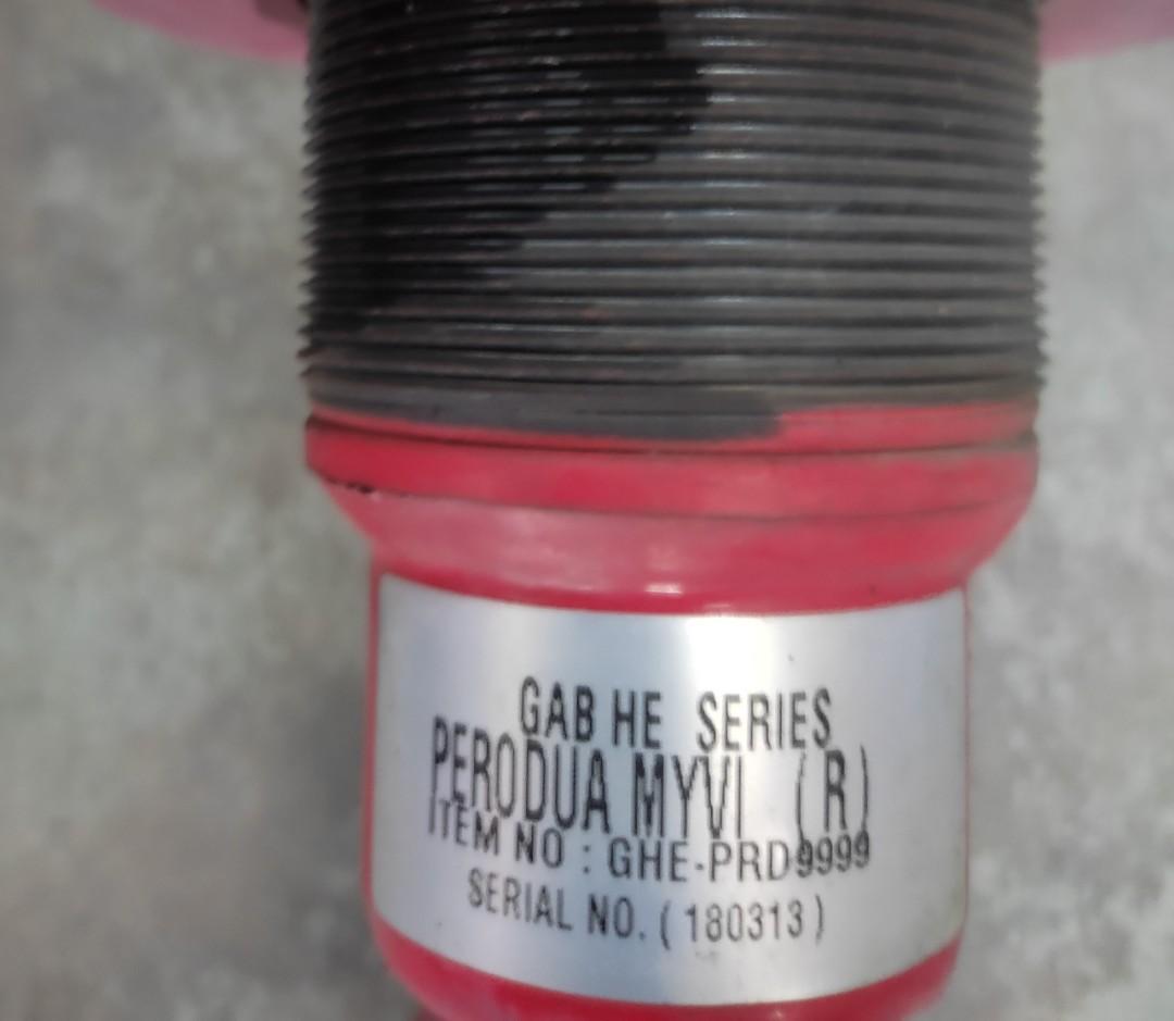 GAB Coilover (Category: Suspension & Handling) located in Singapore. Submitted by slimjimm (Listing ID 1179447985, Image 1). Description: GAB coil over for Perodua Myvi. No Leak or squeak..