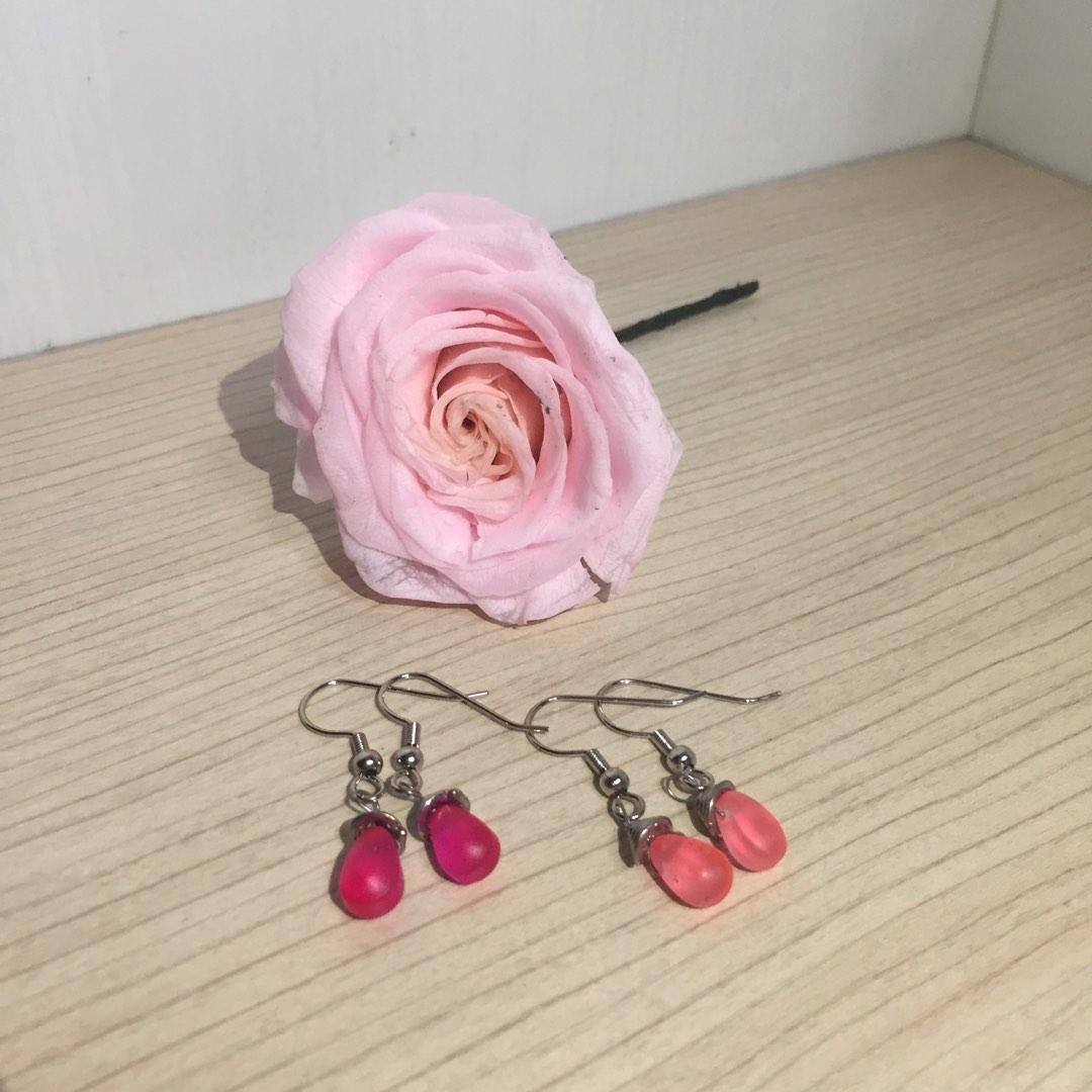 Glass shop bead earrings