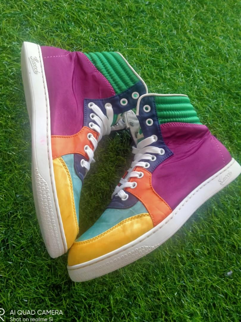 Gucci Coda Interlocking Col Hiorful Satin Sneakers, Women'S Fashion,  Footwear, Sneakers On Carousell