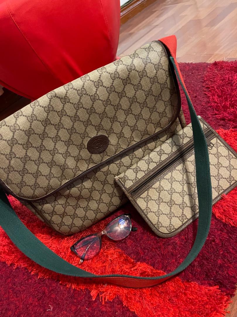 gucci messenger bag brown vintage Limited, Luxury, Bags & Wallets on