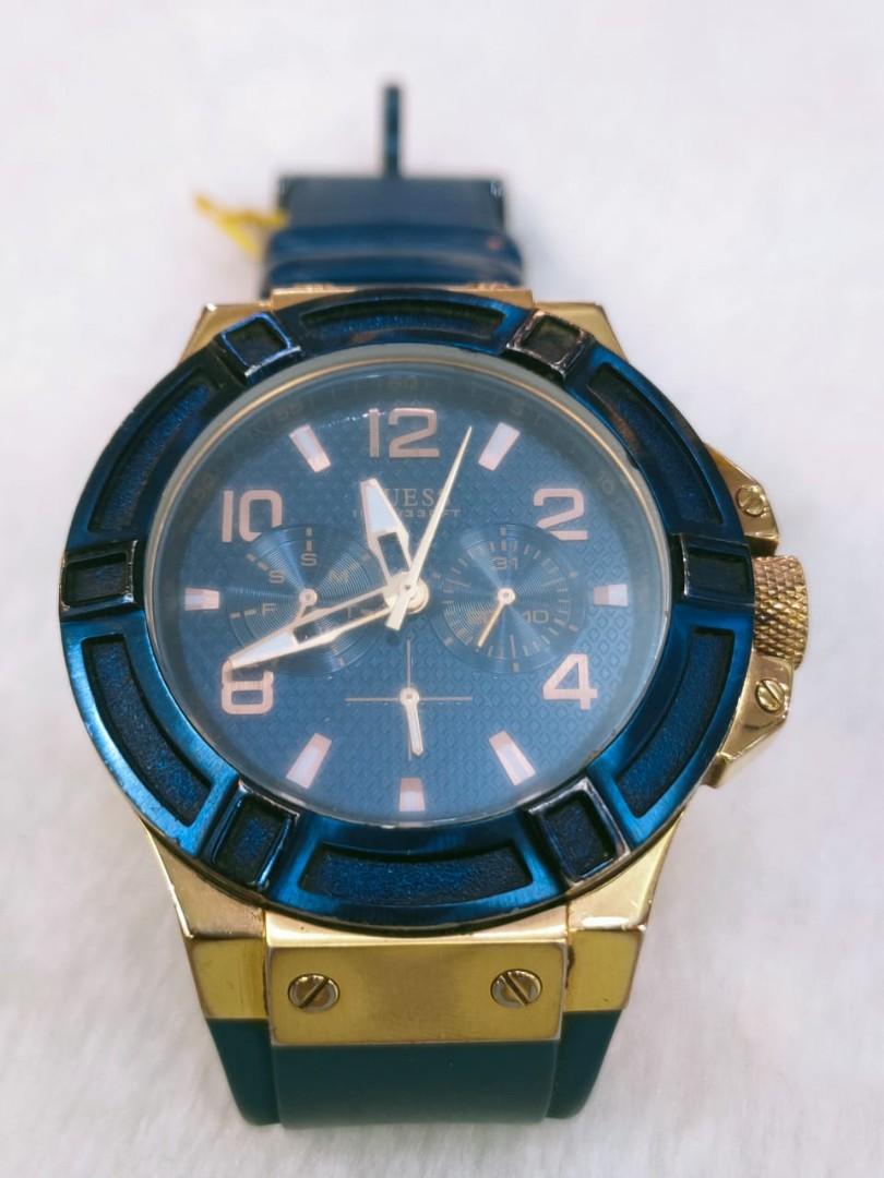 Guess analog blue dial men's watch sales