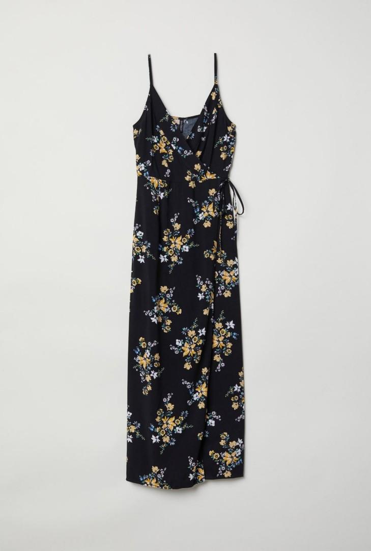 H&M Black Floral Maxi Dress, Women's Fashion, Dresses & Sets, Dresses on  Carousell