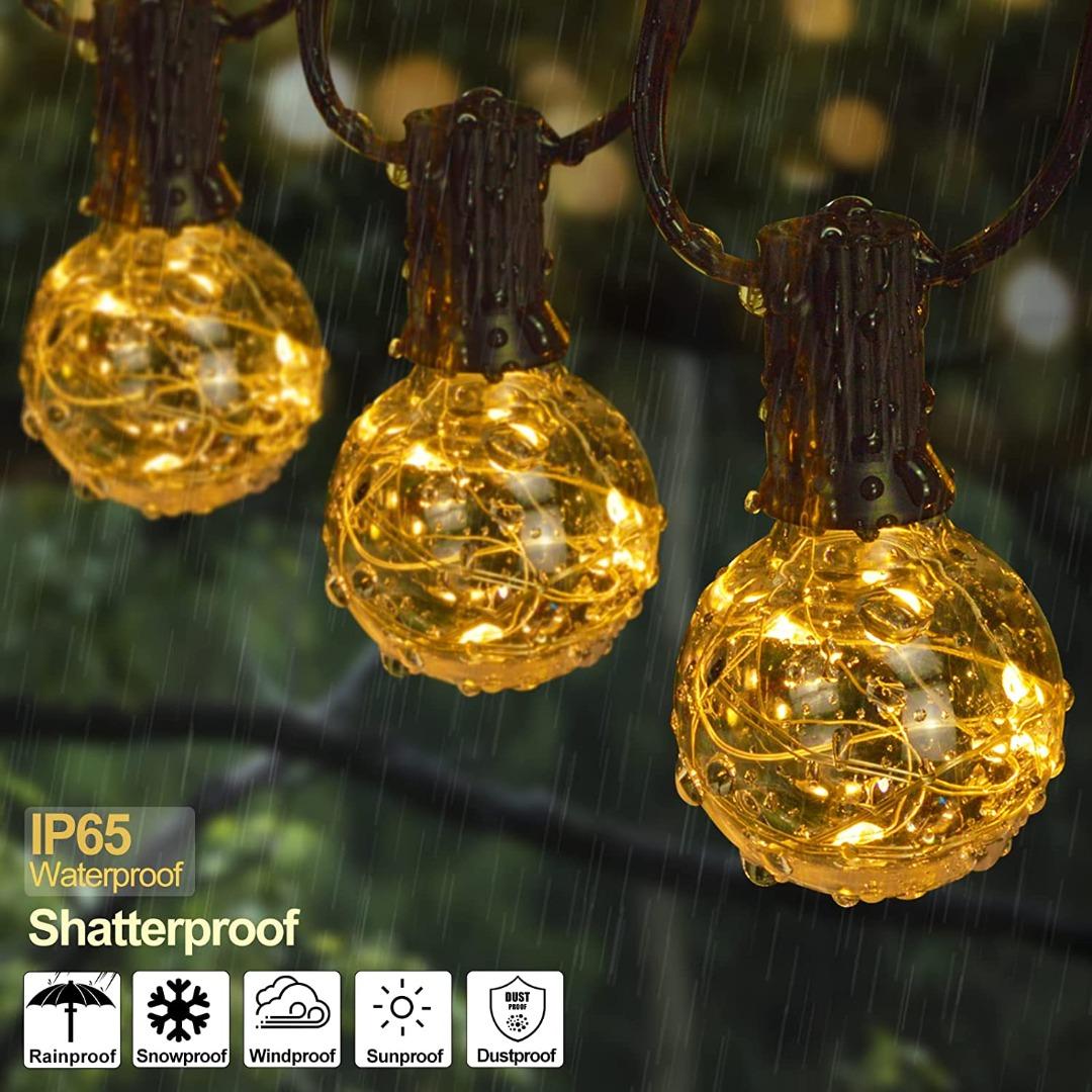 IELECMG Outdoor String Lights Waterproof Patio Light 35FT G40 LED Globe String Lighting with 32 Bulbs 2 Spare Remote Decorative