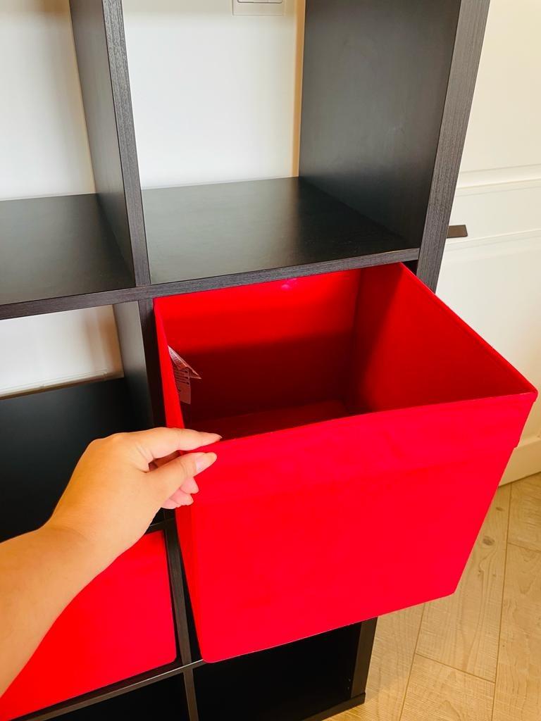 Ikea with drona boxes kallax storage brown, 傢俬＆家居, 傢俬, 書櫃、櫃子