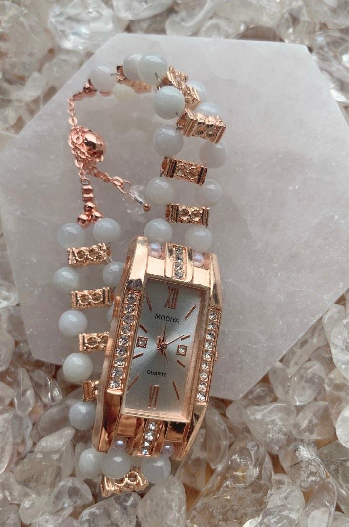 Christmas Gift Idea Jadeite Crystal Rose Gold Watch Women s Fashion Watches Accessories Watches on Carousell