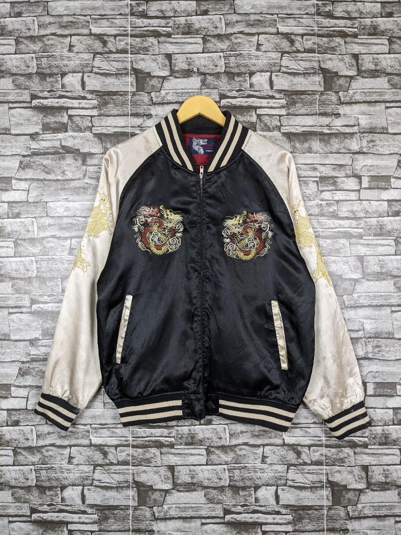 Sukajan Japan Dragon Japanese Traditional Varsity Jacket Men s
