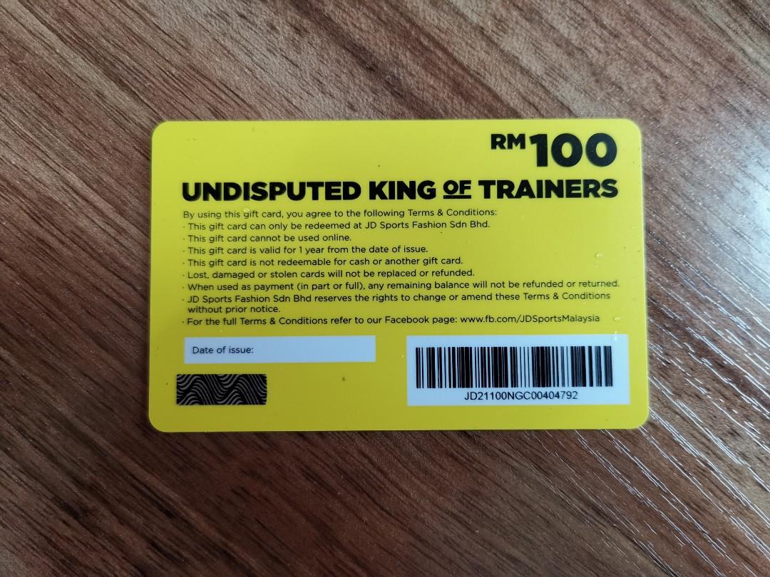 JD Sports Gift Card RM100 10 Discount Tickets Vouchers