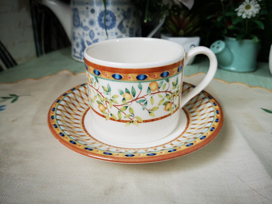 Johnson Brothers Tesco Lemon Tree Cup and Saucer, Furniture & Home