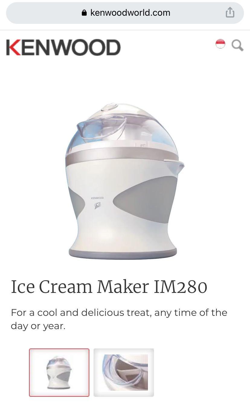 KENWOOD Ice Cream Maker 1.5L, TV & Home Appliances, Kitchen Appliances