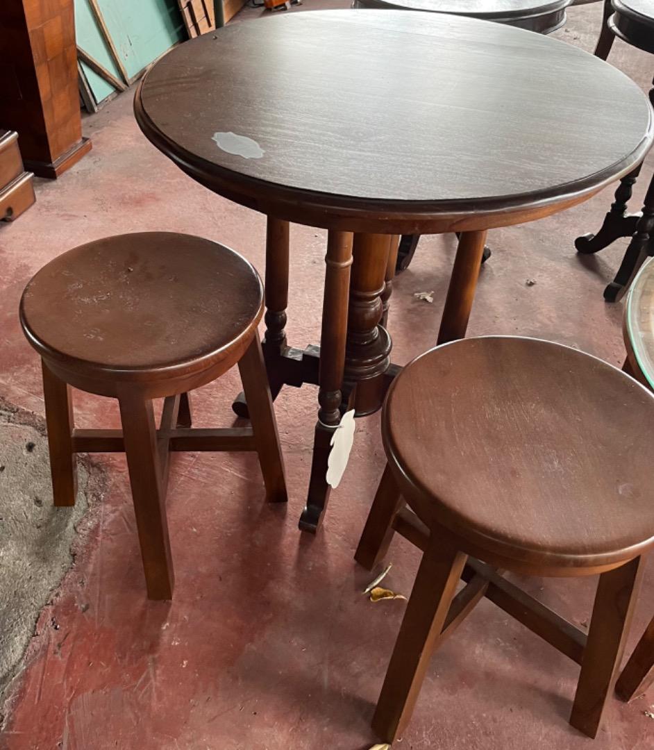Kopitiam table with stools teak, Furniture & Home Living, Furniture