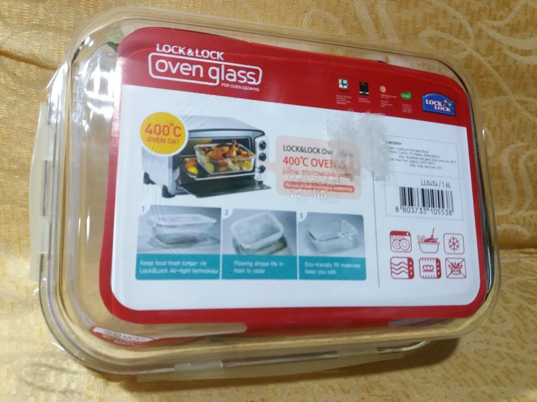 Lock n lock oven glass microwavable, Furniture & Home Living
