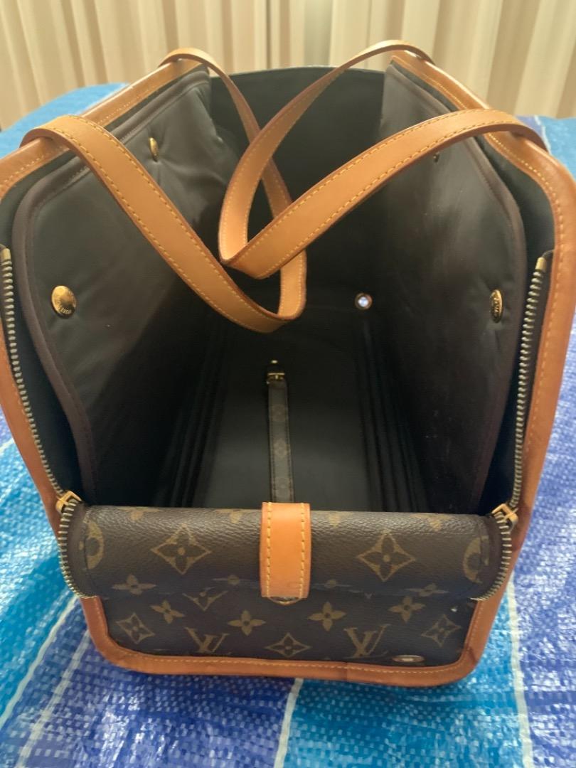 Authentic Louis Vuitton Dog Bag Monogram Carrier Canvas Brown