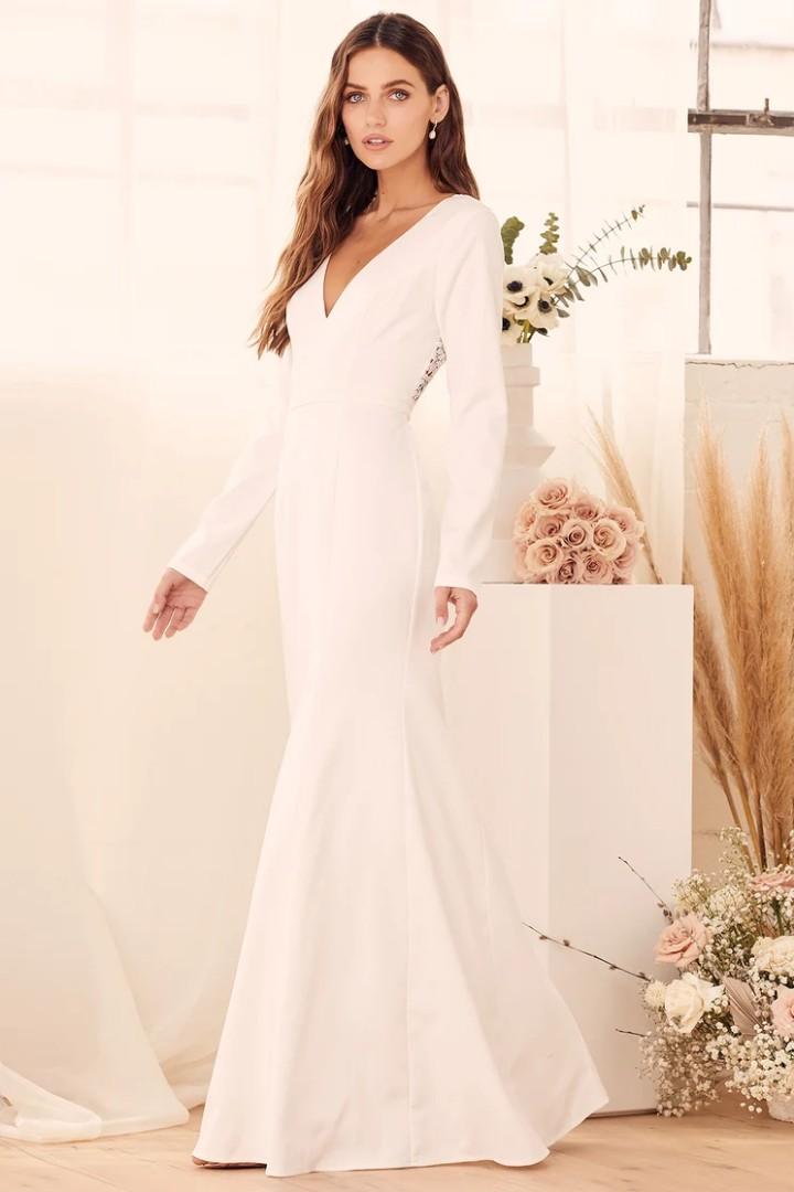 Lulus white lace maxi dress online