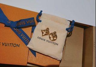 Louis Vuitton M01065 LV x YK LV Edge Painted Dots Earrings, Gold, One Size