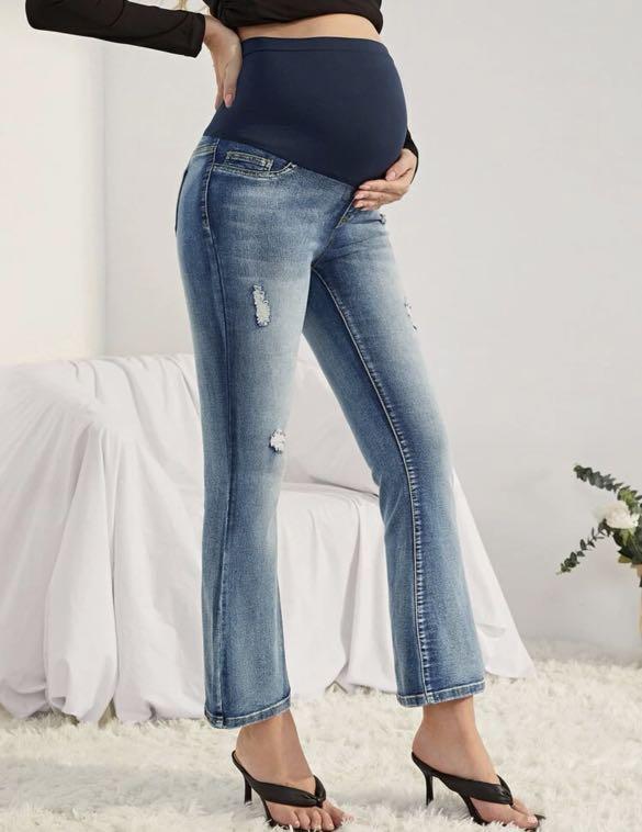 Maternity bell clearance bottom jeans