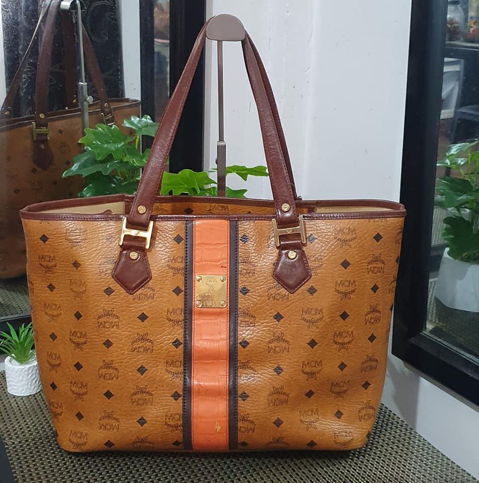 Mcm cognac tote sale