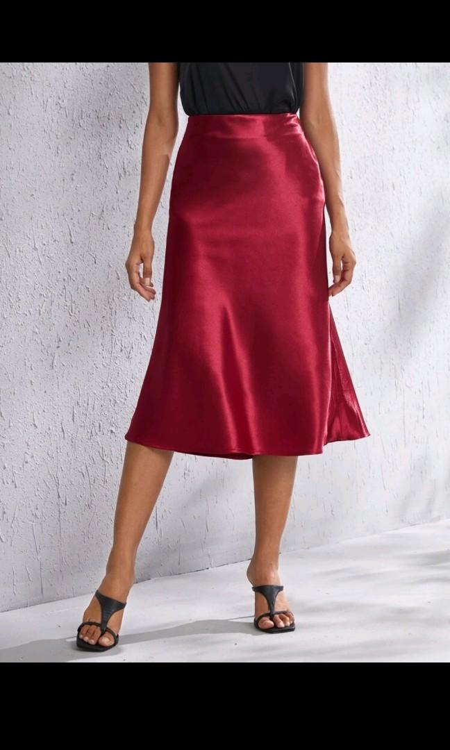 Silk midi sale skirt 48