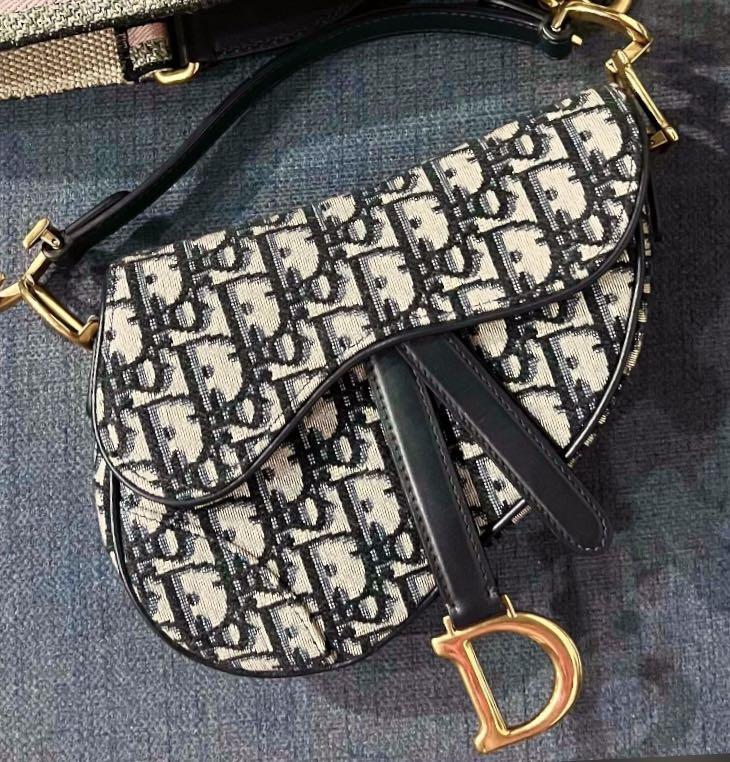 Mini saddle bag blue dior oblique jacquard top