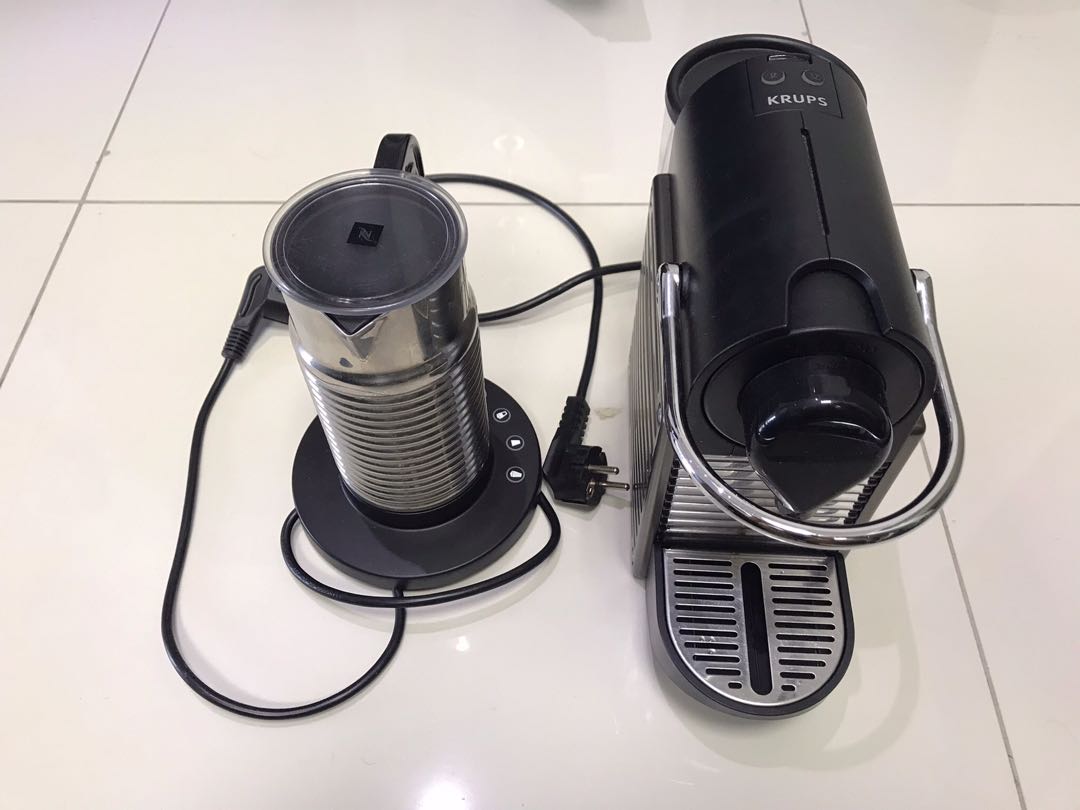 Nespresso Krups + Milk Frother Aeroccino, Kitchen & Appliances di Carousell