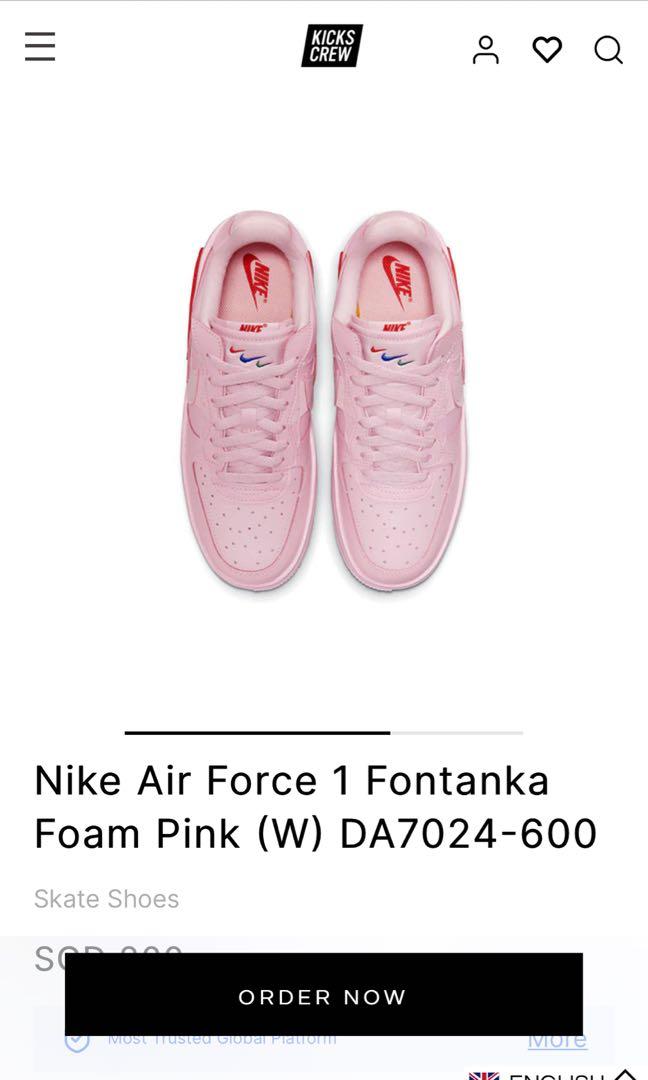 Nike Air Force 1 fontanka foam pink, Women's Fashion, Footwear, Sneakers on  Carousell