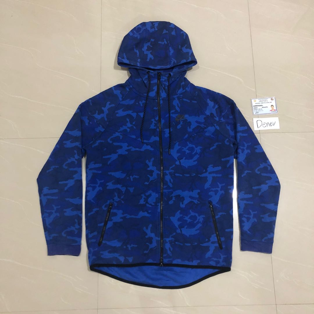 NIKE TECHFLEECE BLUE CAMOUFLAGE Men s Fashion Coats Jackets and