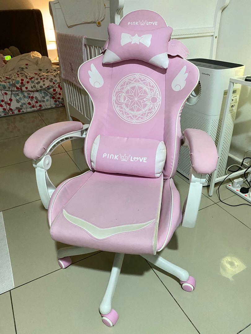 Pink love cheap gaming chair