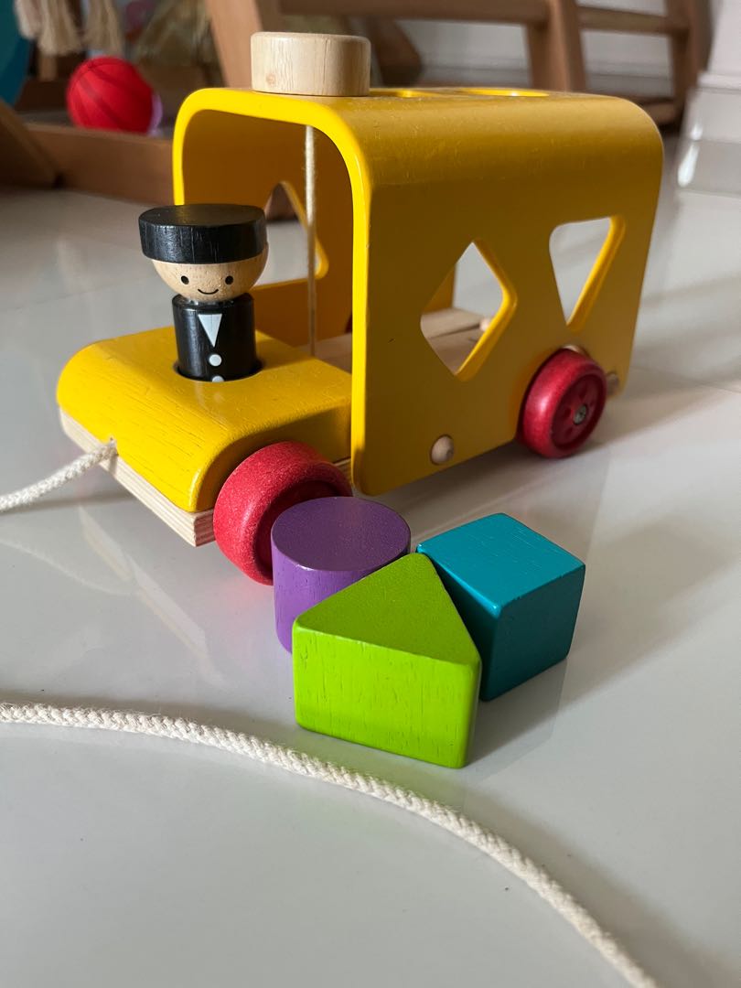 Plan toys sorting bus Pull along, Hobbies & Toys, Toys & Games on