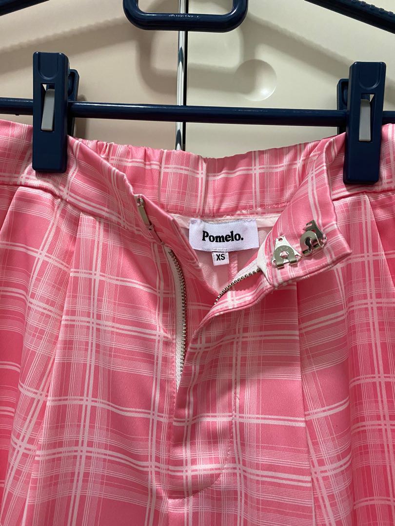 POMELO PINK CHECKERED PANTS, Fesyen Wanita, Pakaian Wanita, Bawahan di