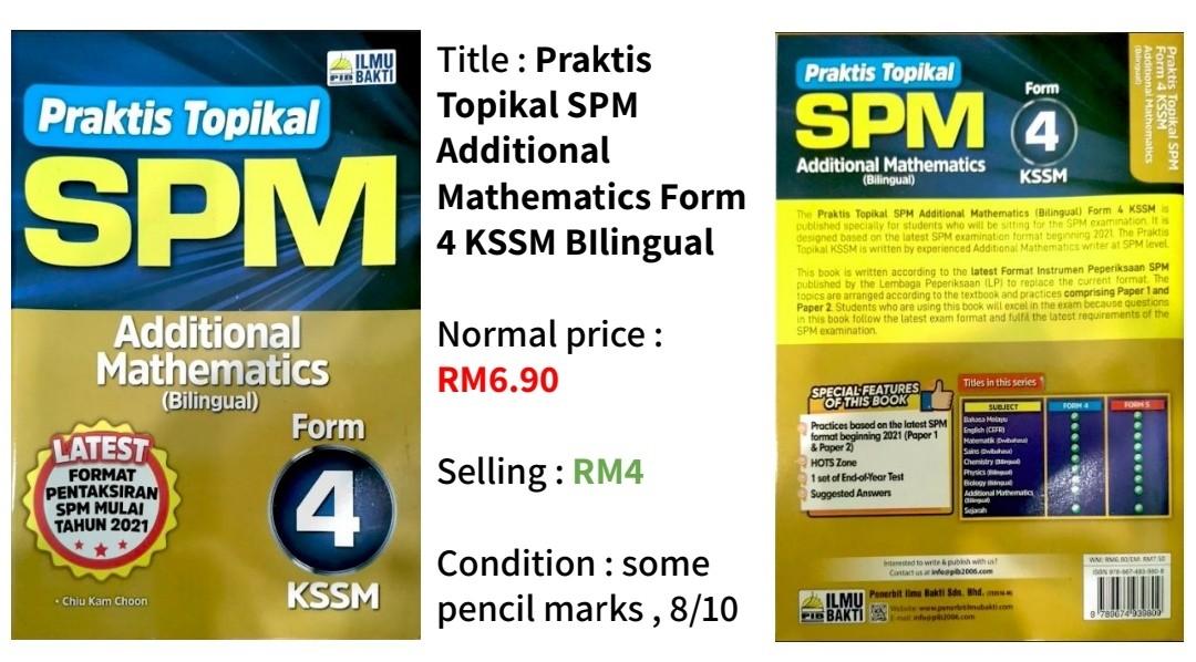 PRAKTIS TOPIKAL SPM ADDITIONAL MATHEMATICS FORM 4 KSSM BILINGUAL ...