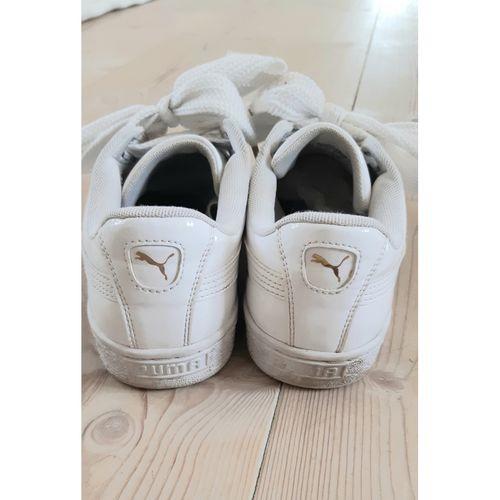 Puma white discount patent trainers