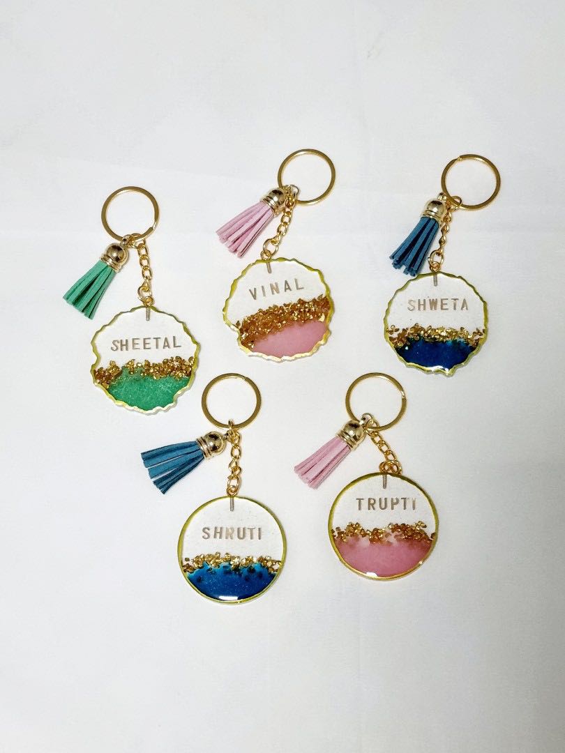 Round resin keychain customized keychain keychain resin handmade