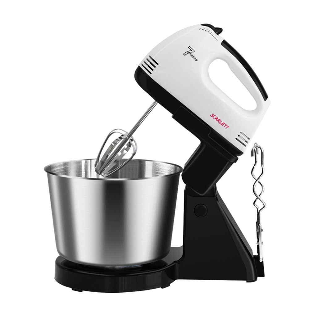 Scarlett Electric Hand Mixer Stand Mixer 7 Speeds with Stainless Bowl